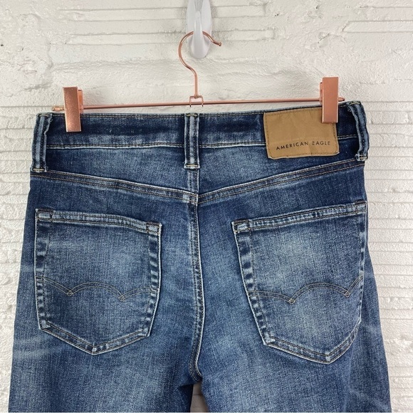 American Eagle Slim Straight Dark Wash Jeans Size 28 X 30 - Picture 8 of 14
